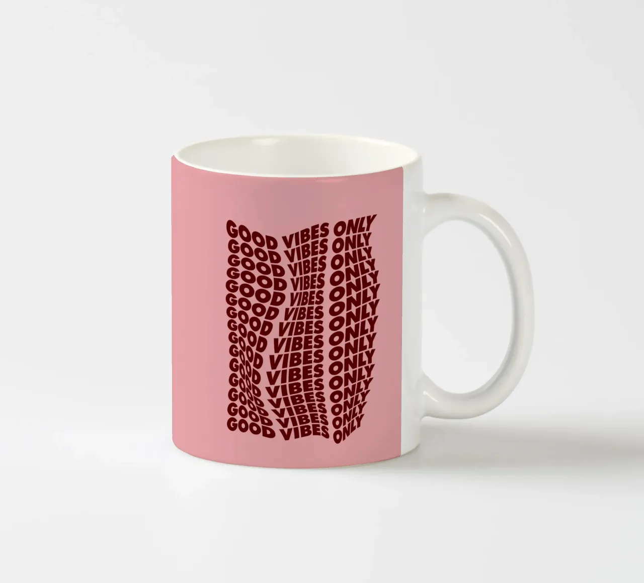 Stampa tipografica Good Vibes Only Rosa e Viola tazza in ceramica da THE MOTIVATED TYPE