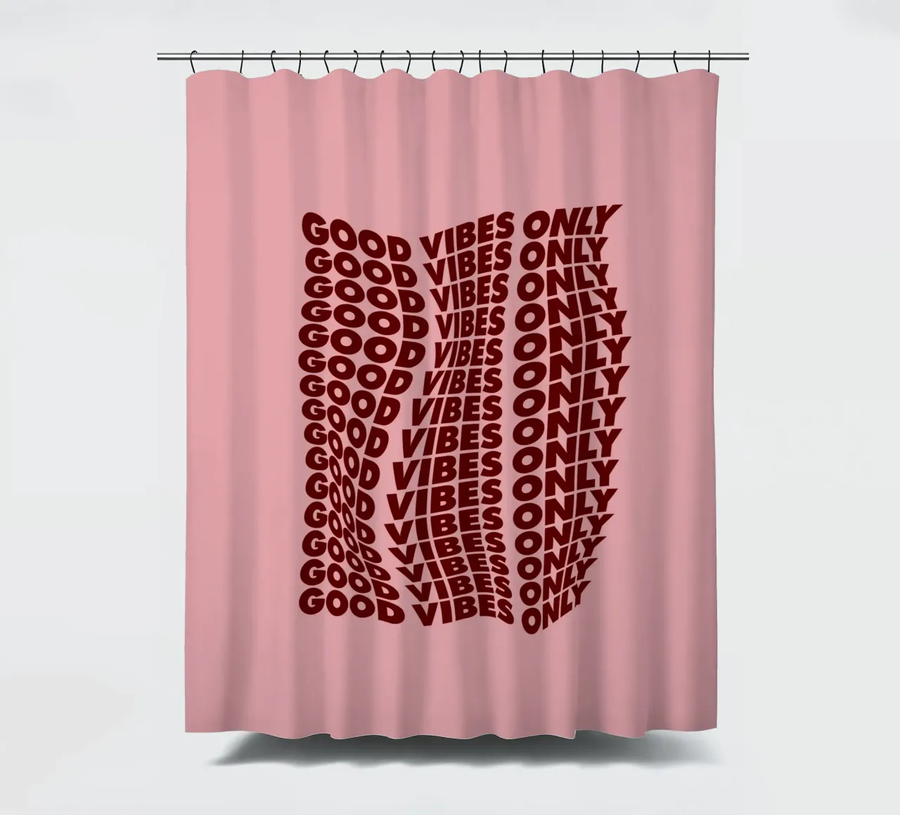 Good Vibes Only Typography Print Rosa y Morado cortina de baño de THE MOTIVATED TYPE