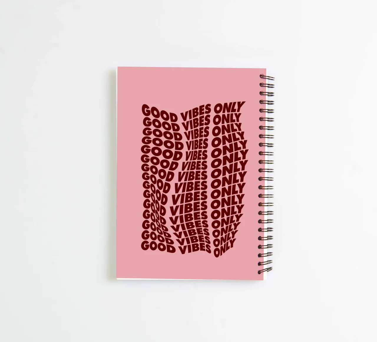 Good Vibes Only Typography Print Pink and Purple spiral notebook by THE MOTIVATED TYPE