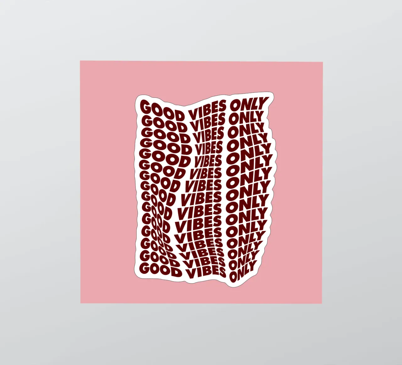 Good Vibes Only Typography Print Rosa y Morado pegatina de THE MOTIVATED TYPE