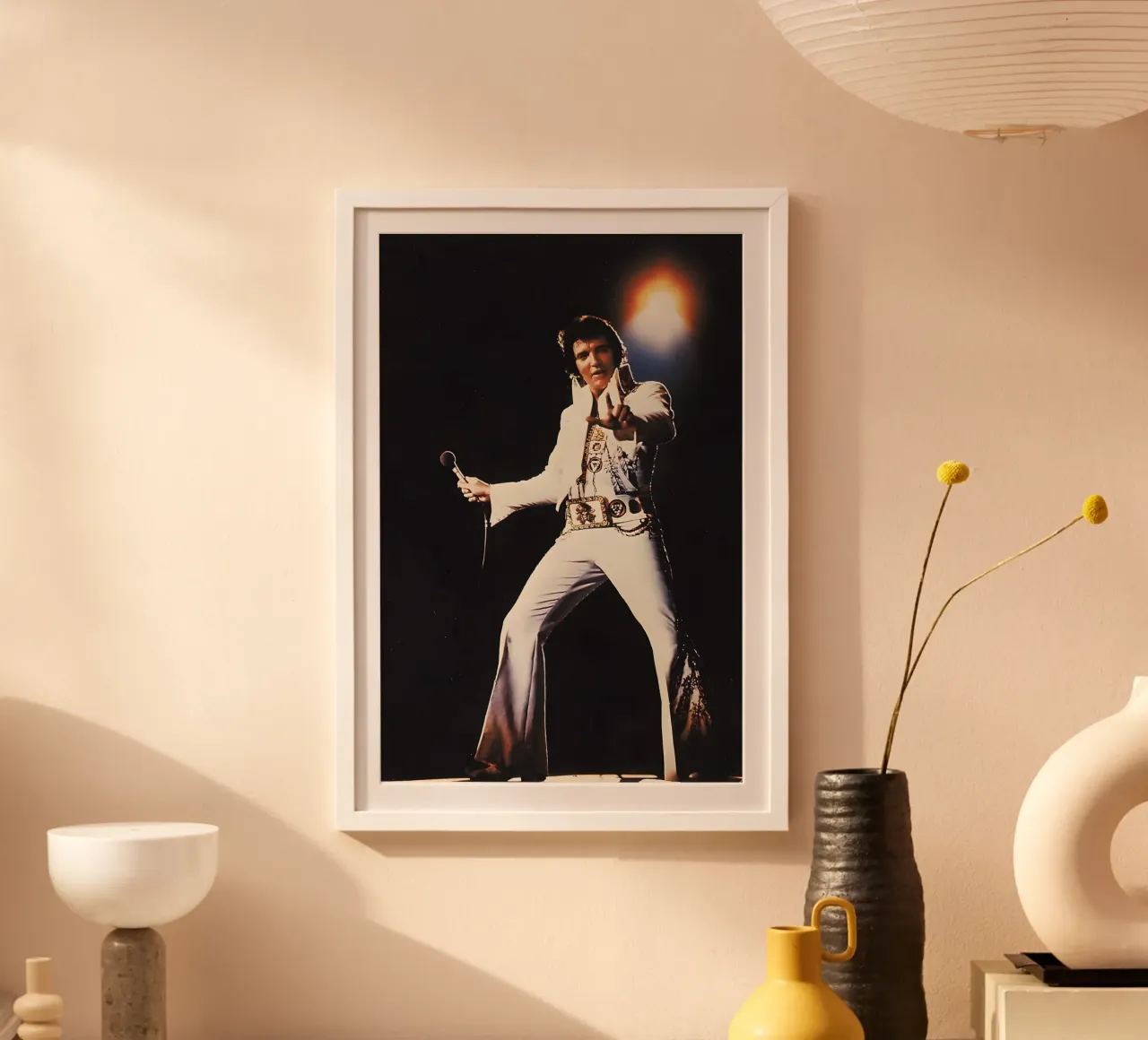 Elvis Presley poster con telaio in alluminio da Low poly art