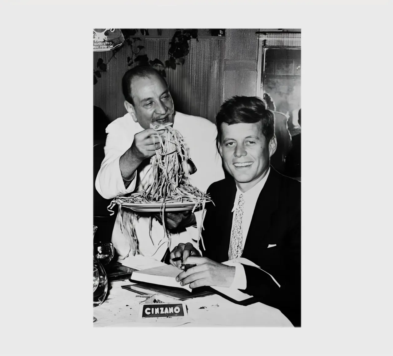 John F Kennedy Eating Spaghetti notebook by rangginangs