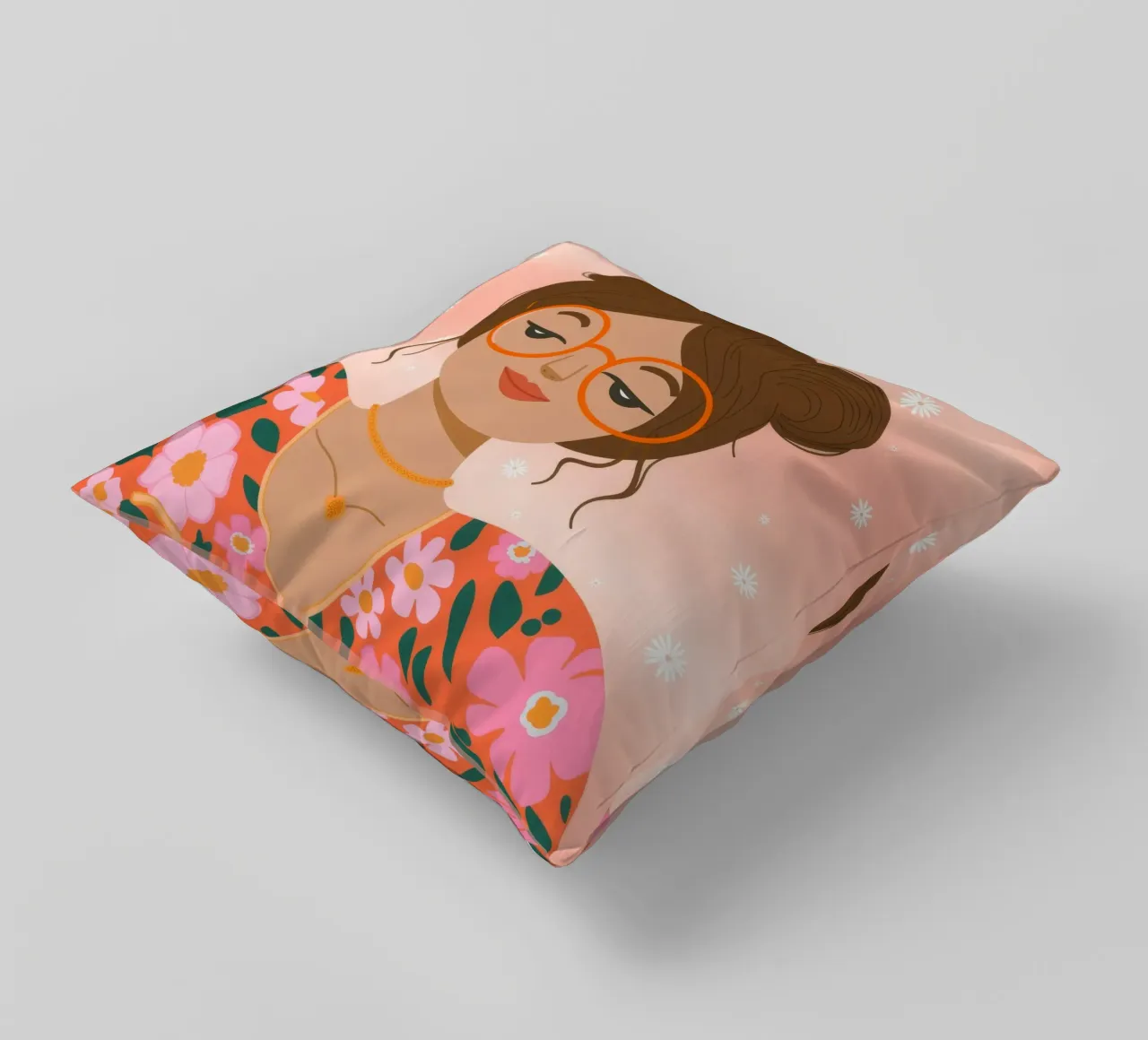 Celestial Gold Unity decorative cushion by Nebula Verse