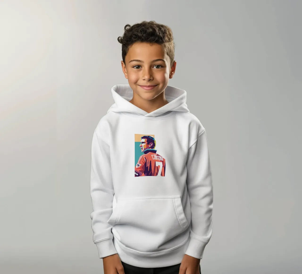 Eric Cantona stile artistico WPAP felpa bambino con cappuccio da Hantamrata
