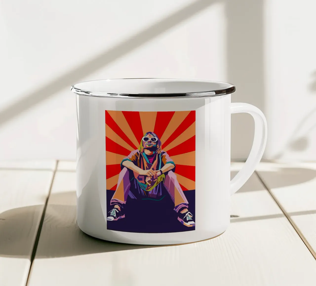 Kurt Cobain stile vintage tazza in smalto da Hantamrata