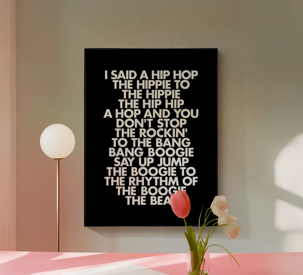 Stampa artistica in bianco e nero Hip Hop Rap Lyric Block Typography plexiglass da THE MOTIVATED TYPE
