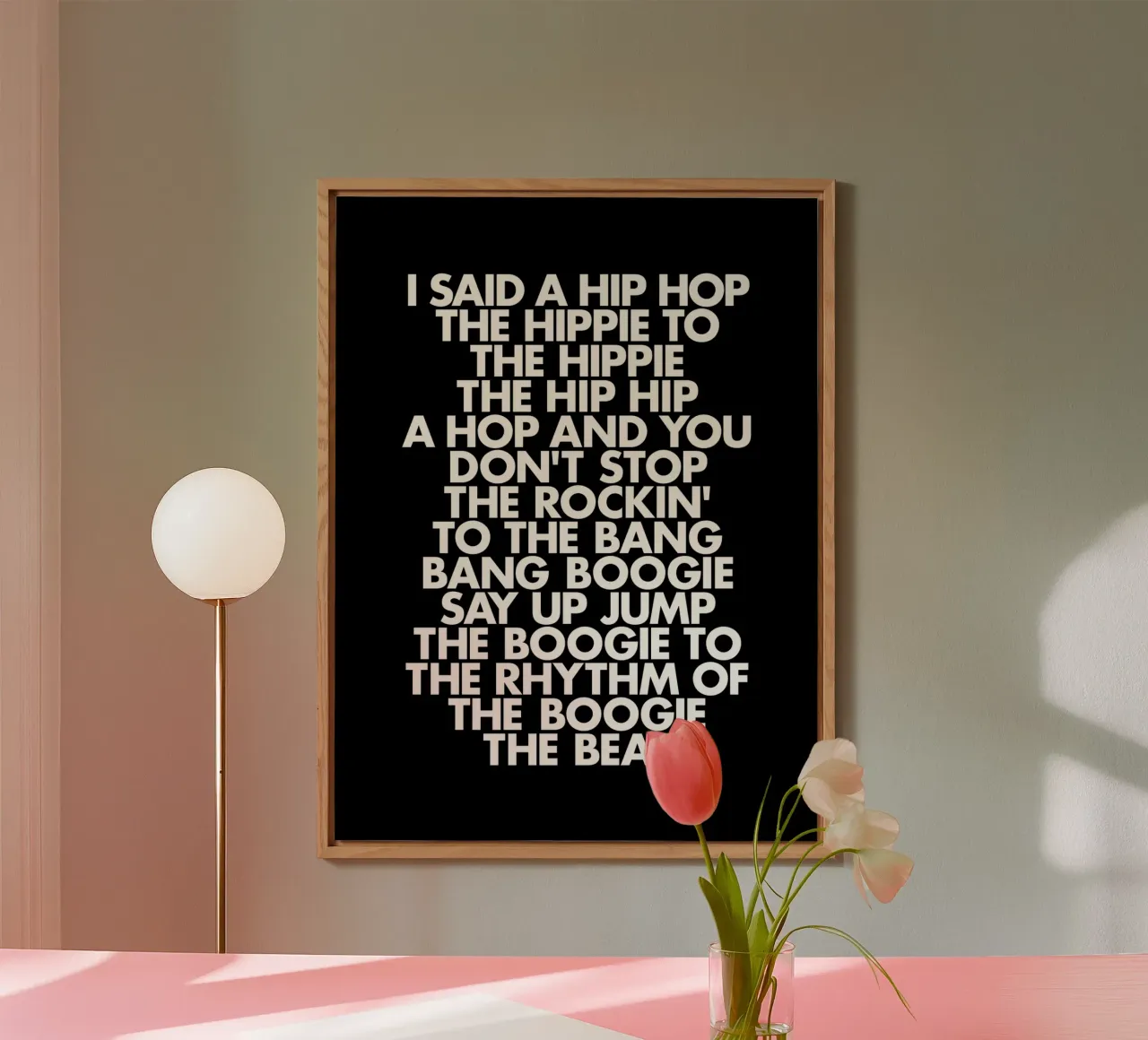 Zwart-wit Hip Hop Rap Lyric Blok Typografie Kunstdruk aluminium-dibond van THE MOTIVATED TYPE