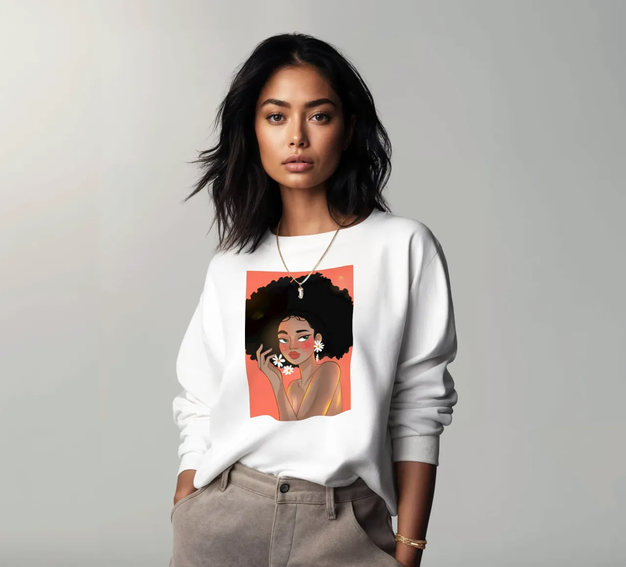 Bellezza afro radiosa felpa da Nebula Verse