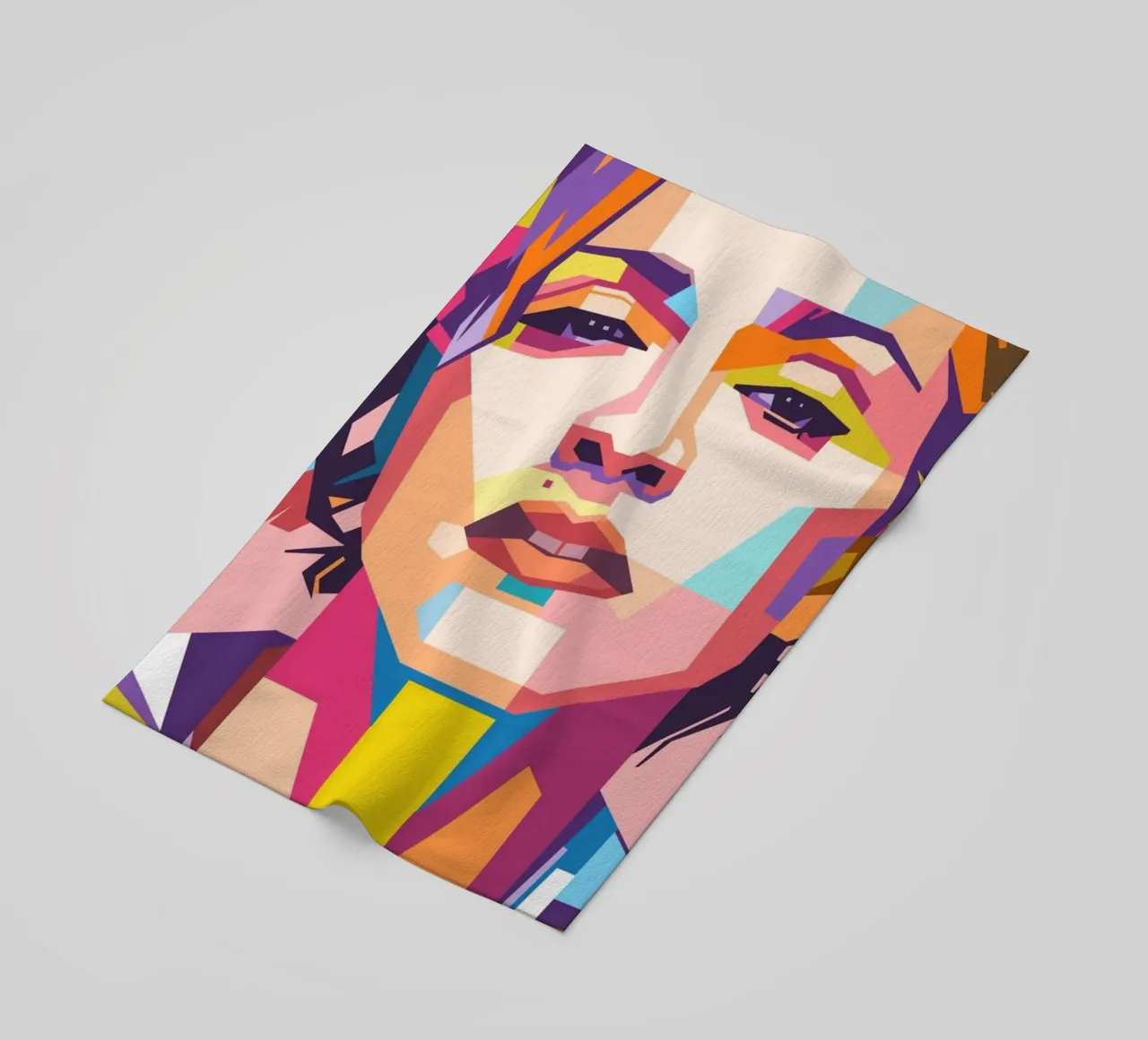 Madonna pop art portrait beach towel by Hantamrata