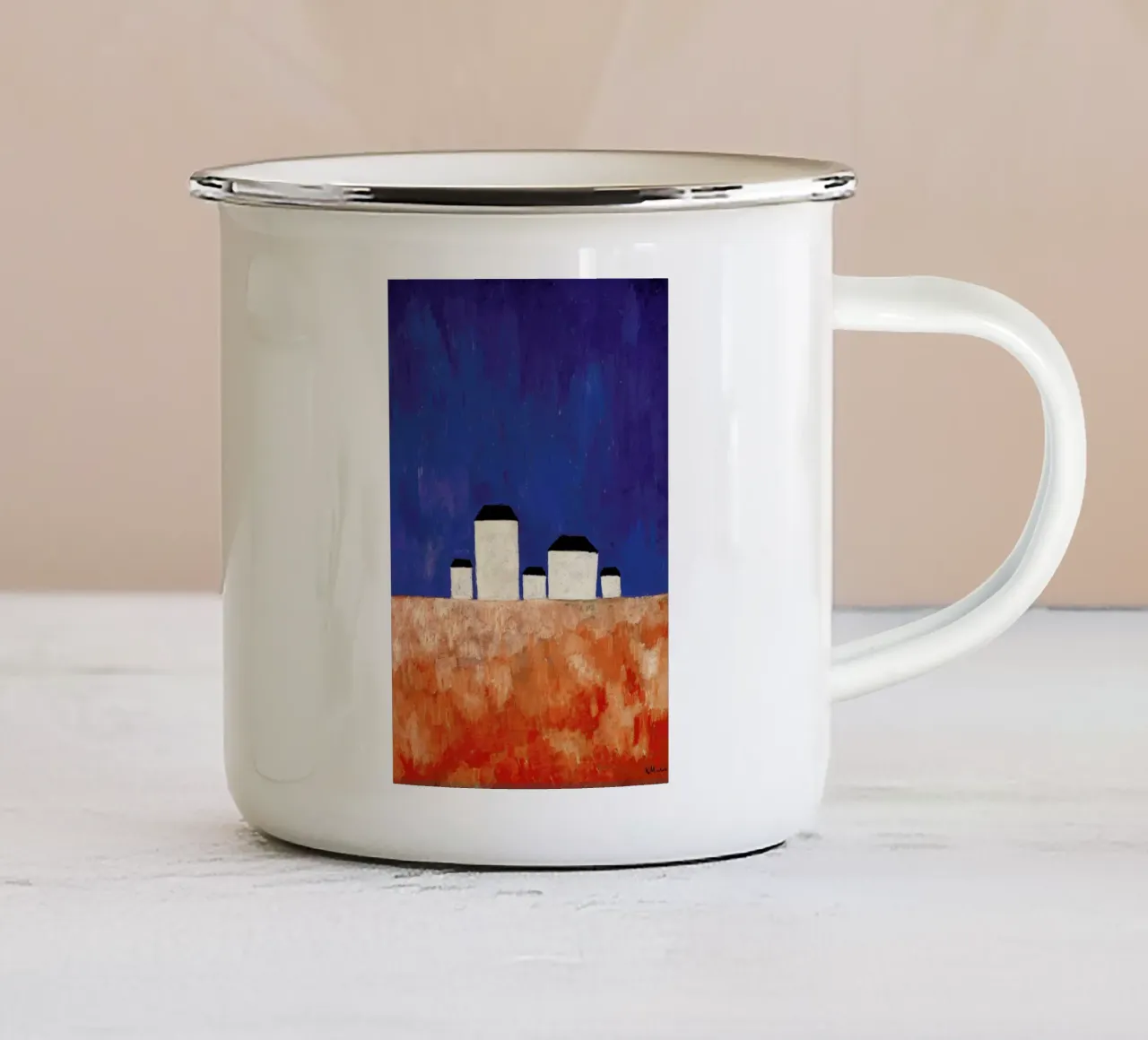 Malewitsch - Landscape with Five Houses tazza in smalto da ARTOTHEK