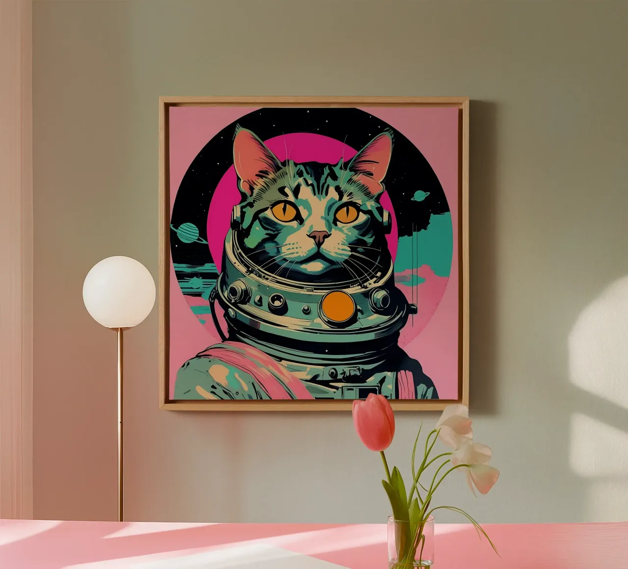 Stile_gatto_D_5 tela con Cornice a cassetta da Tierisch bunt by LK