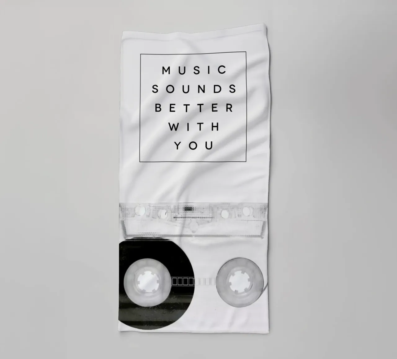 Music Sounds Better With You towel by Galaxy Eyes