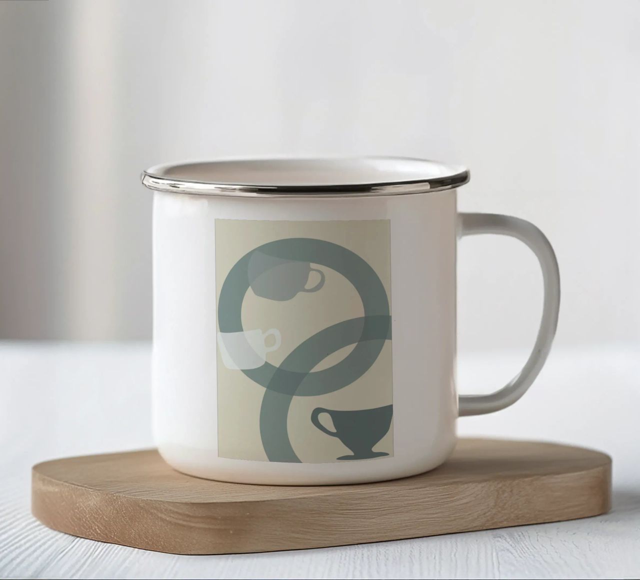 Kitchen poetry Coffee Time enamel mug by Christina Heitmann