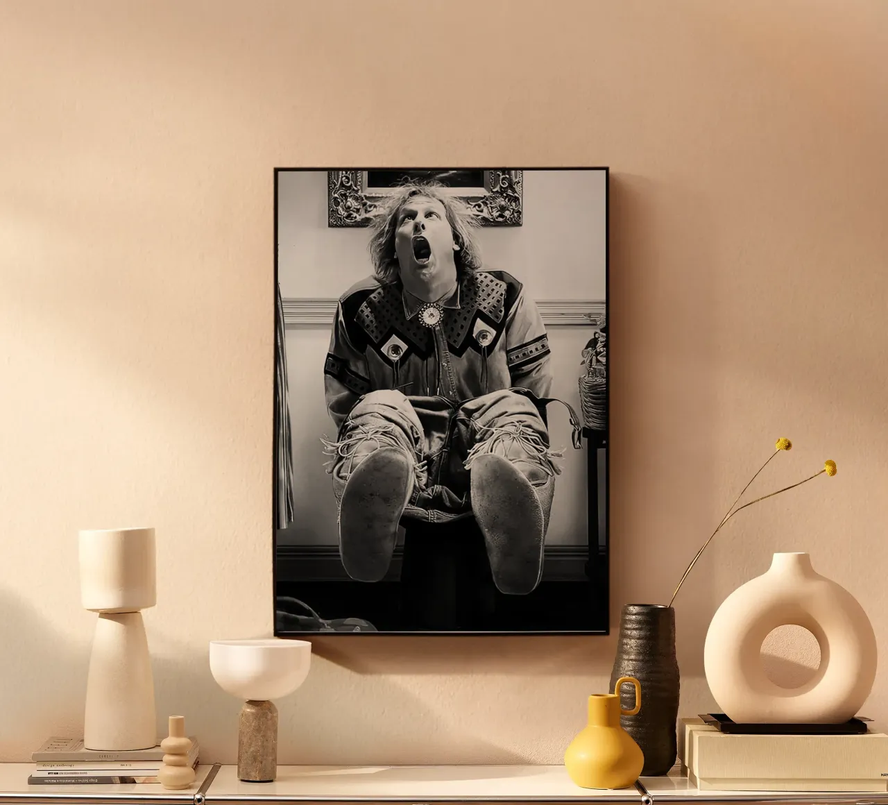 Man on toilet Funny Bathroom Decor alu-dibond by rangginangs