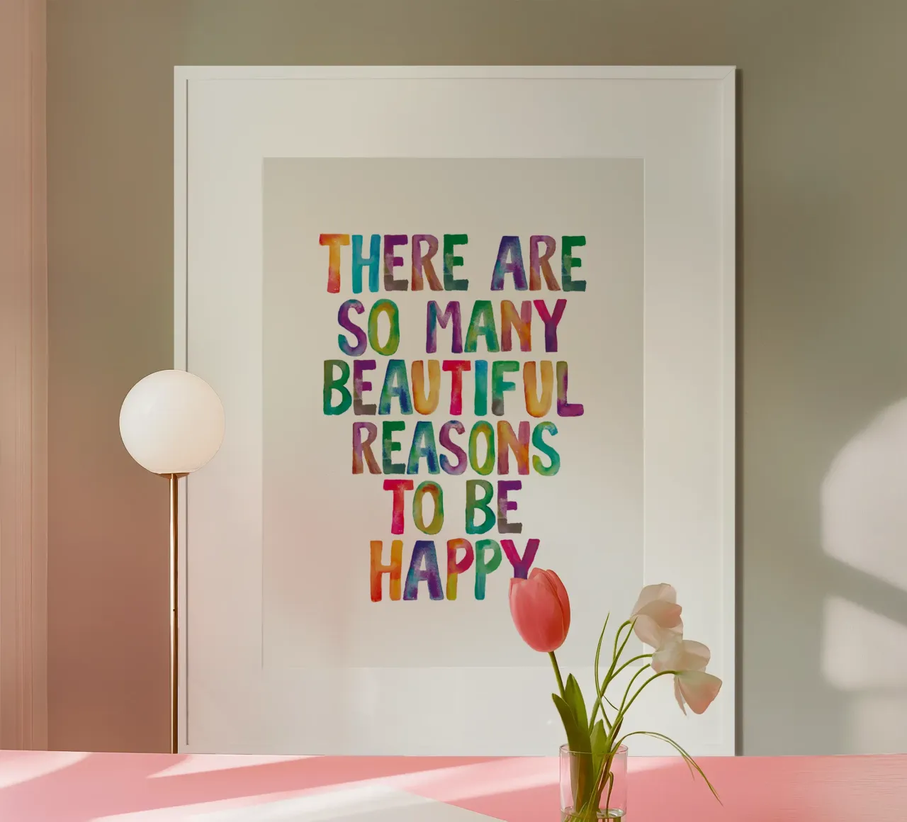 There Are So Many Beautiful Reasons to Be Happy Typography hahnemühle by THE MOTIVATED TYPE