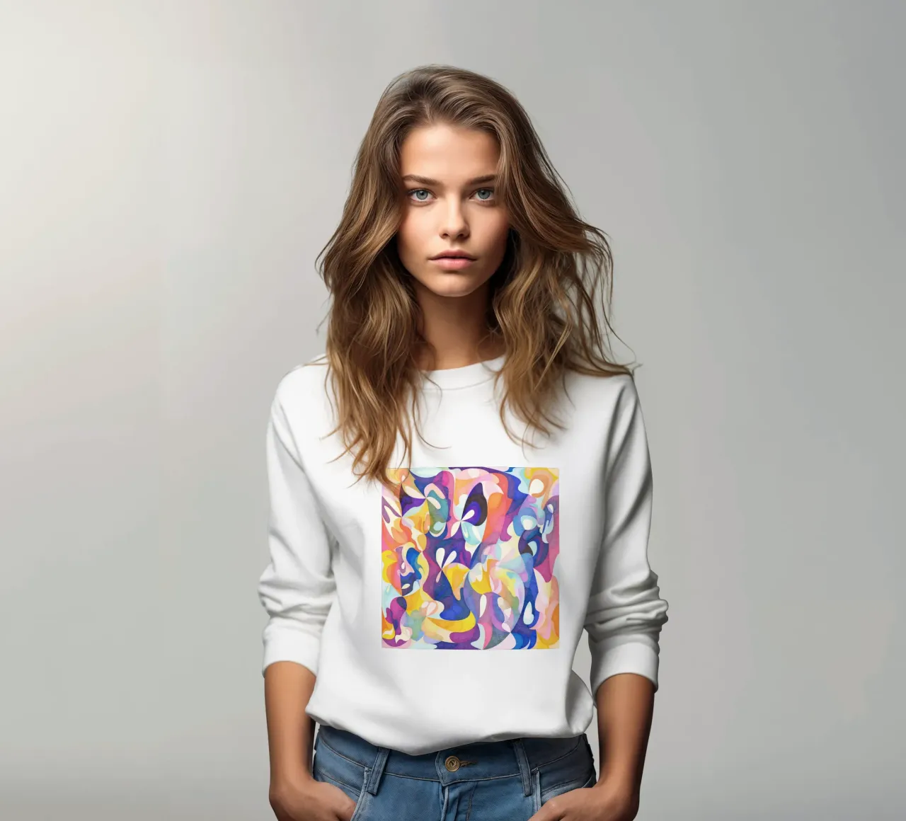 Move and Flow - Abstract Geometric Pattern sweatshirt by Abstract 888