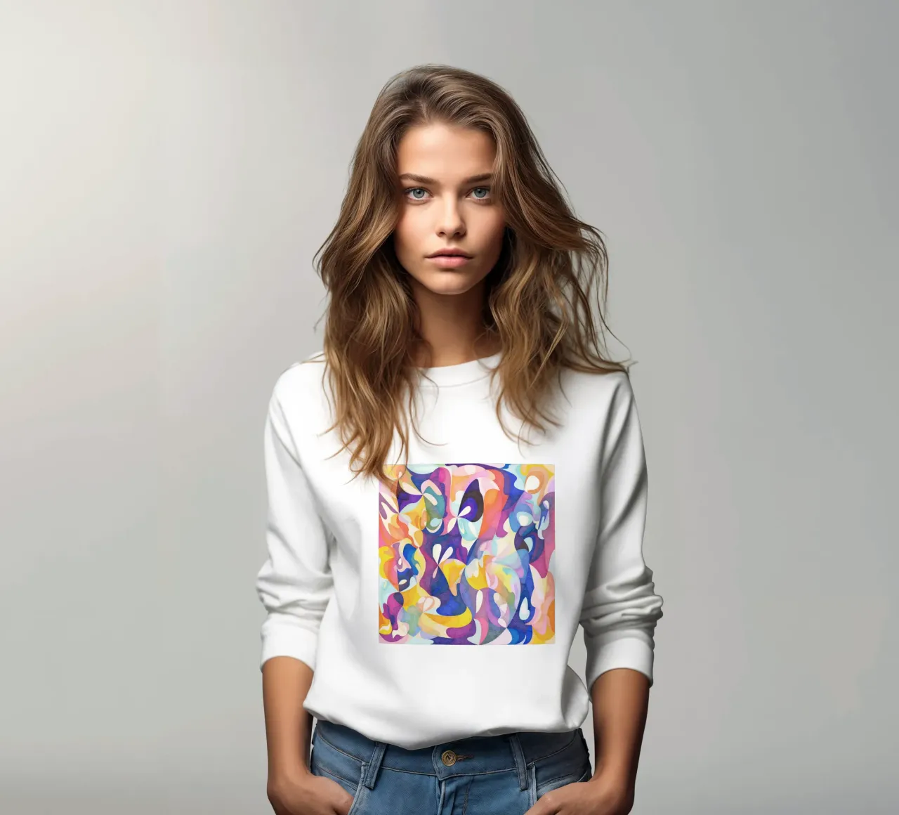 Moverse y fluir - Patrón geométrico abstracto sudadera de lovely lines