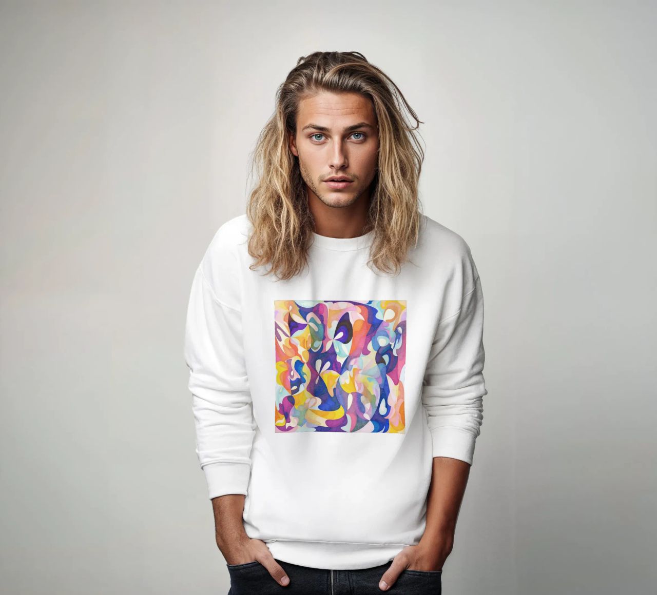 Move and Flow - Abstract Geometric Pattern sweatshirt by lovely lines