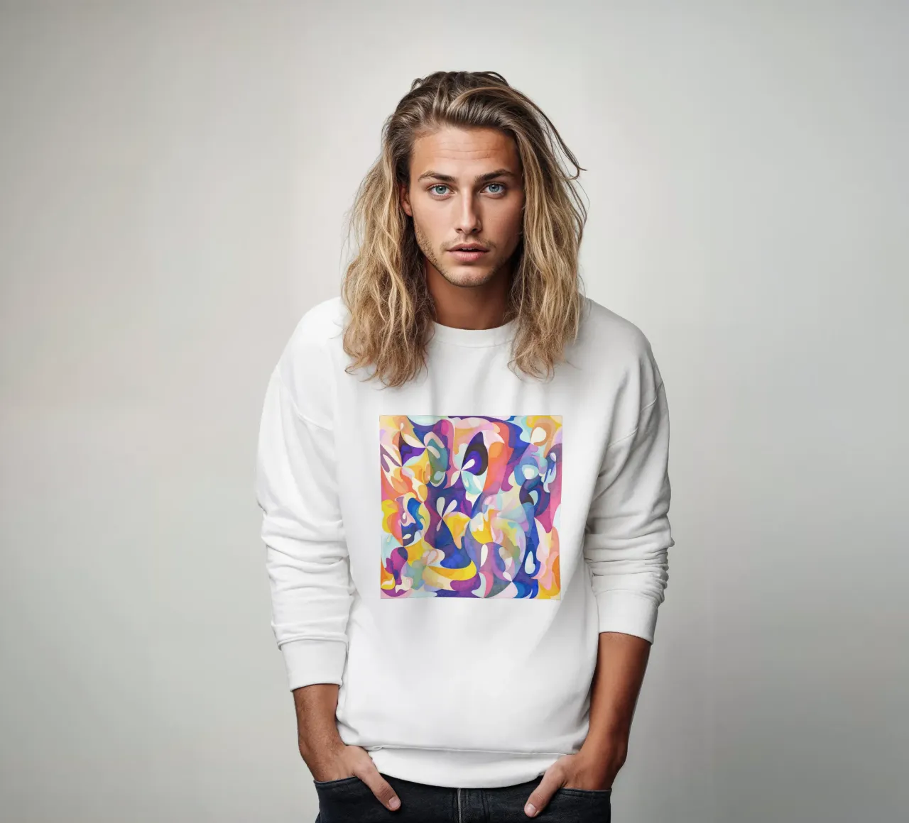Move and Flow - Abstract Geometric Pattern sweatshirt by Abstract 888