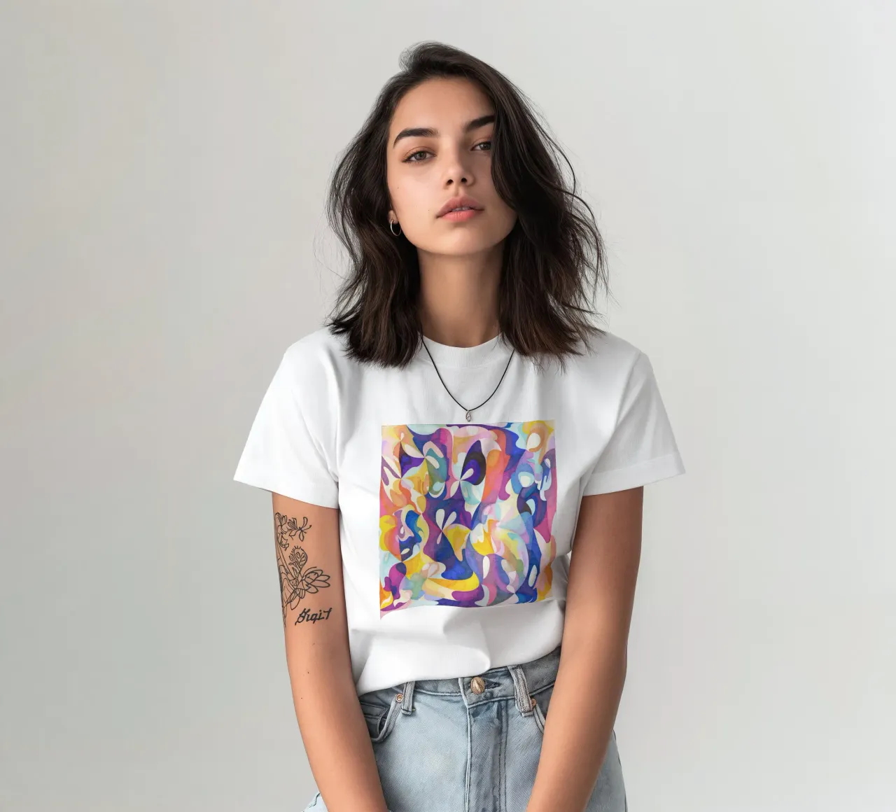 Move and Flow - Motif géométrique abstrait t-shirt de lovely lines