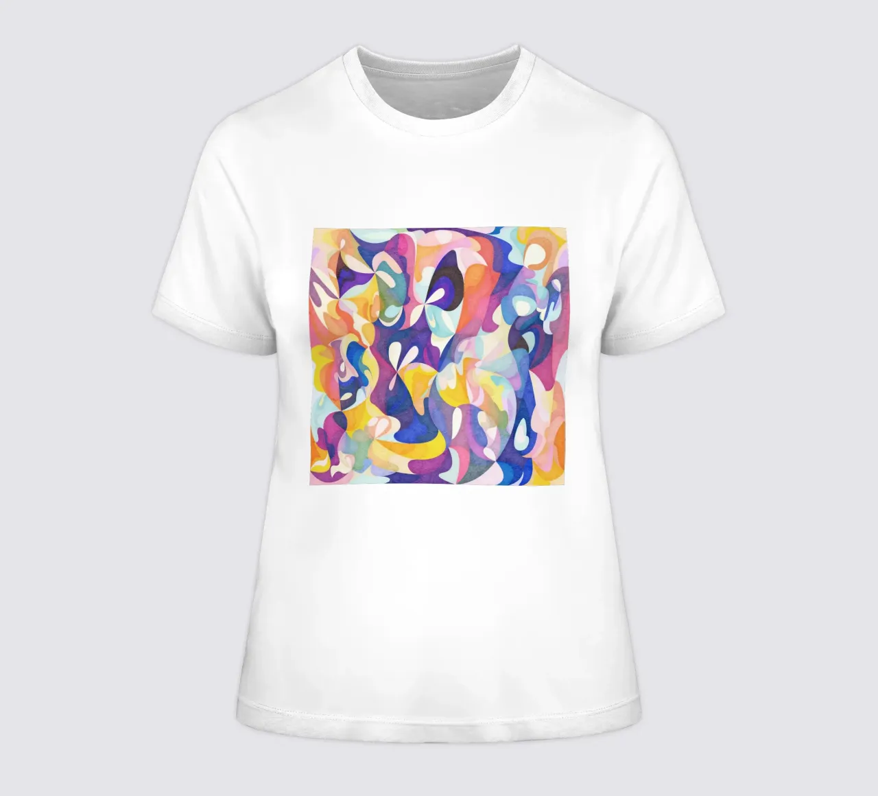 Move and Flow - Abstract Geometric Pattern women's fitted t-shirt by lovely lines