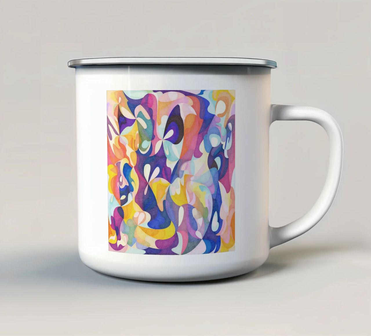Move and Flow - Abstract Geometric Pattern enamel mug by lovely lines
