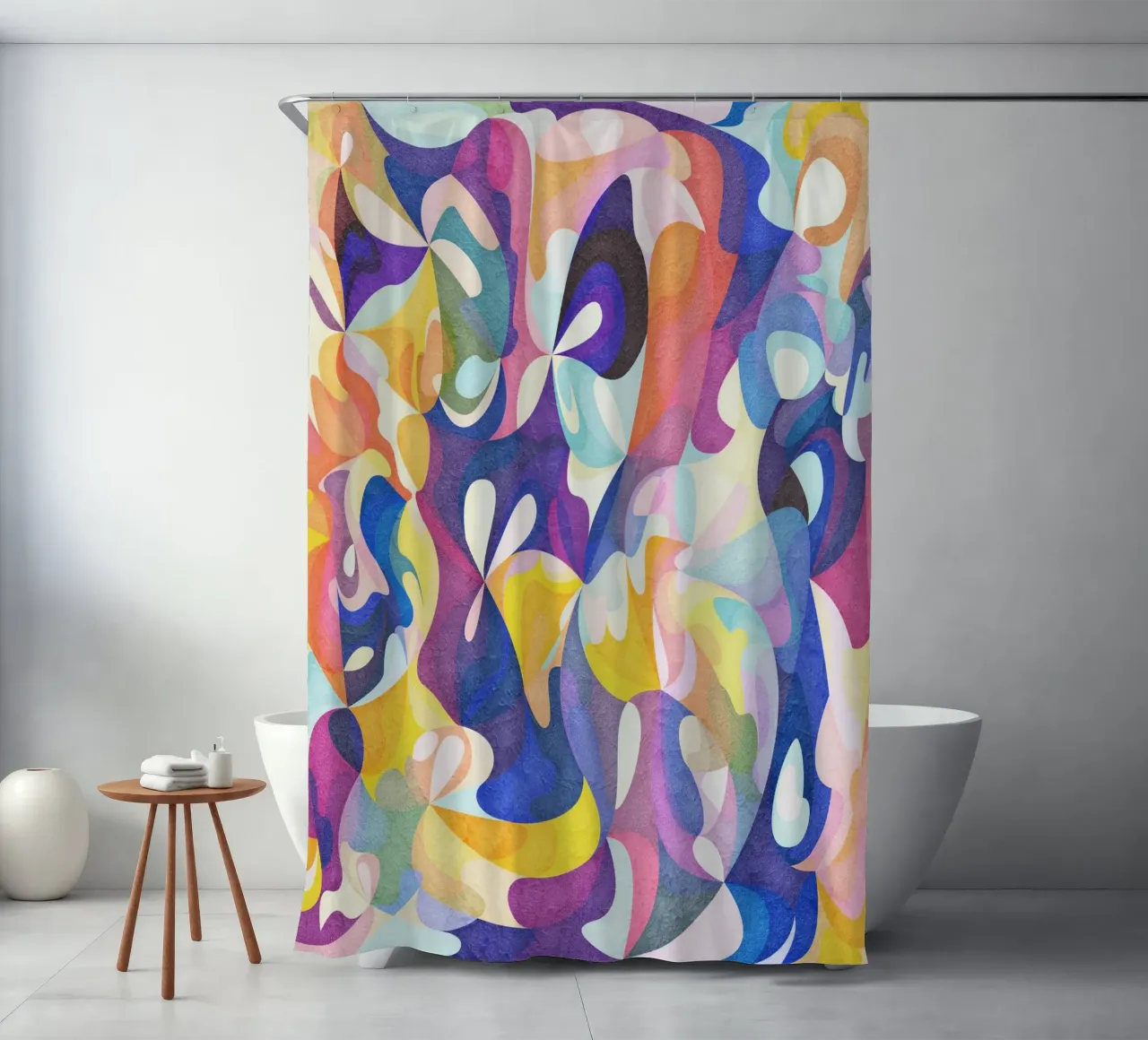 Move and Flow - Abstraktes geometrisches Muster Duschvorhang von lovely lines