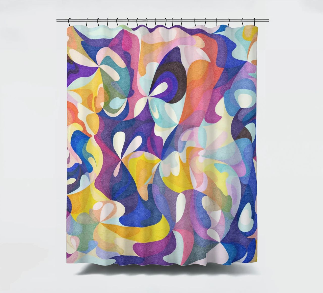 Move and Flow - Abstract Geometric Pattern shower curtain by lovely lines