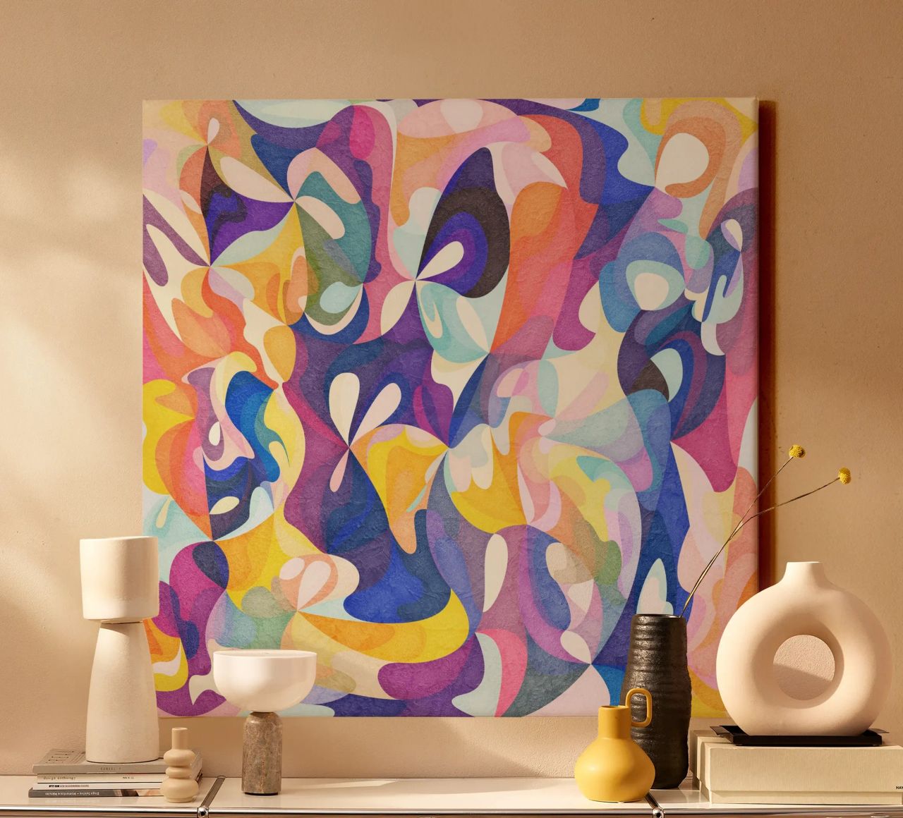 Move and Flow - Abstract Geometric Pattern canvas by lovely lines