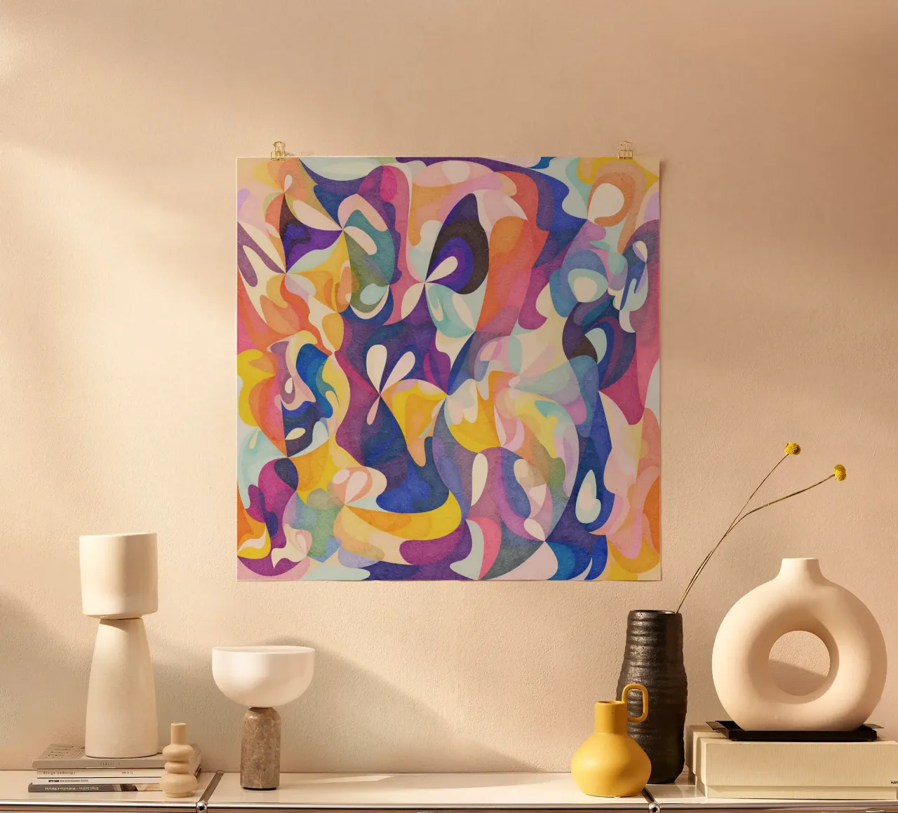 Move and Flow - Abstract Geometric Pattern hahnemühle by Abstract 888