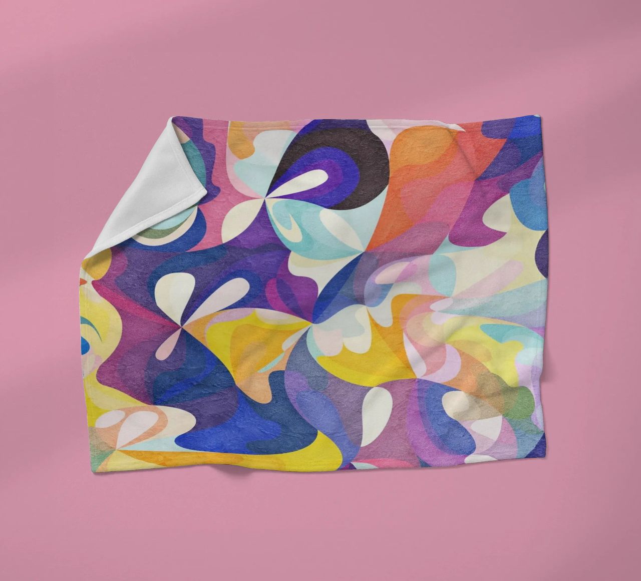 Move and Flow - Abstract Geometric Pattern fleece blanket by lovely lines