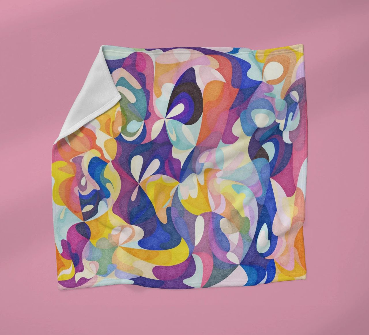 Move and Flow - Abstract Geometric Pattern fleece blanket by lovely lines