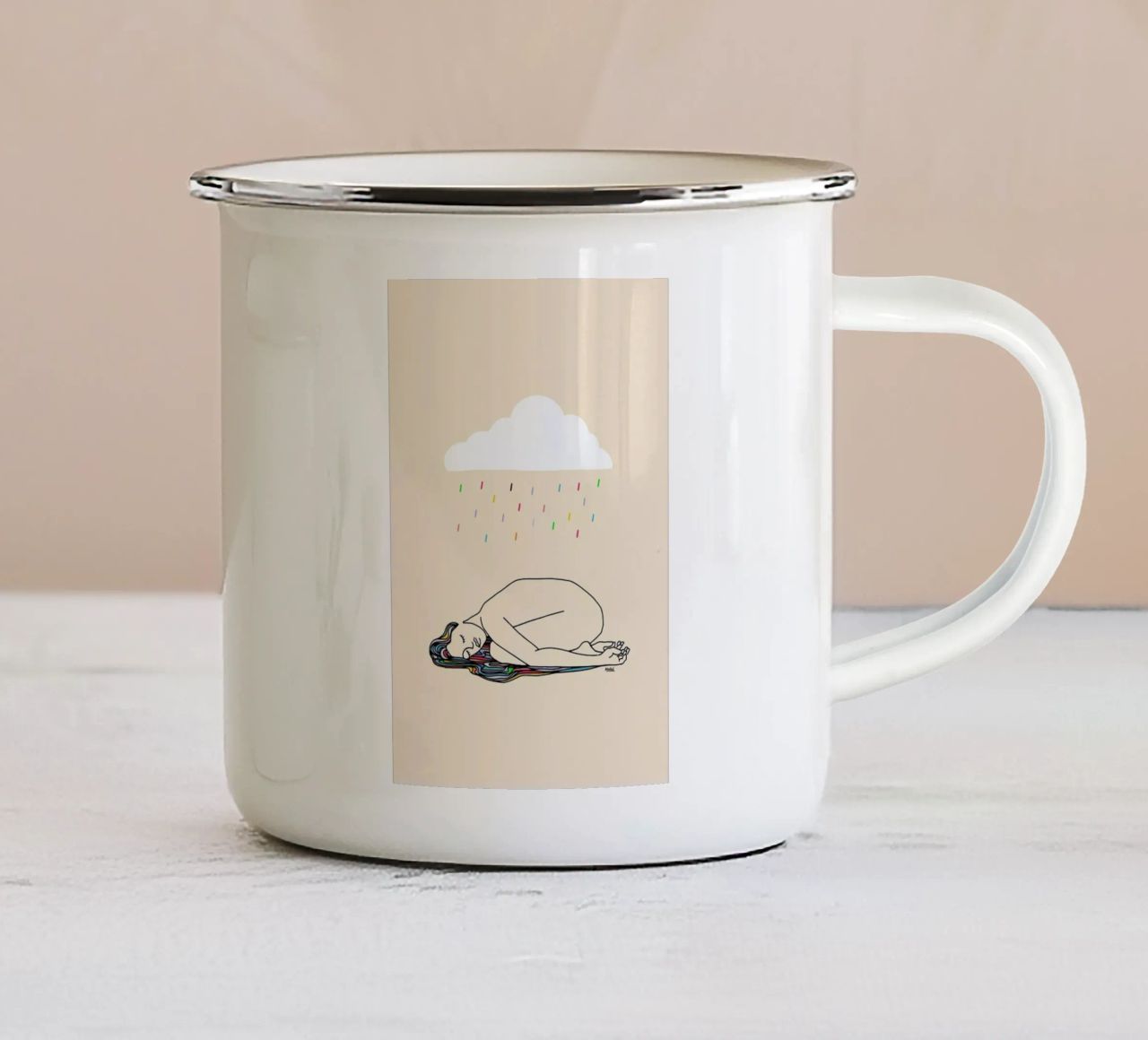 Rain over Me tazza in smalto da Ninhol