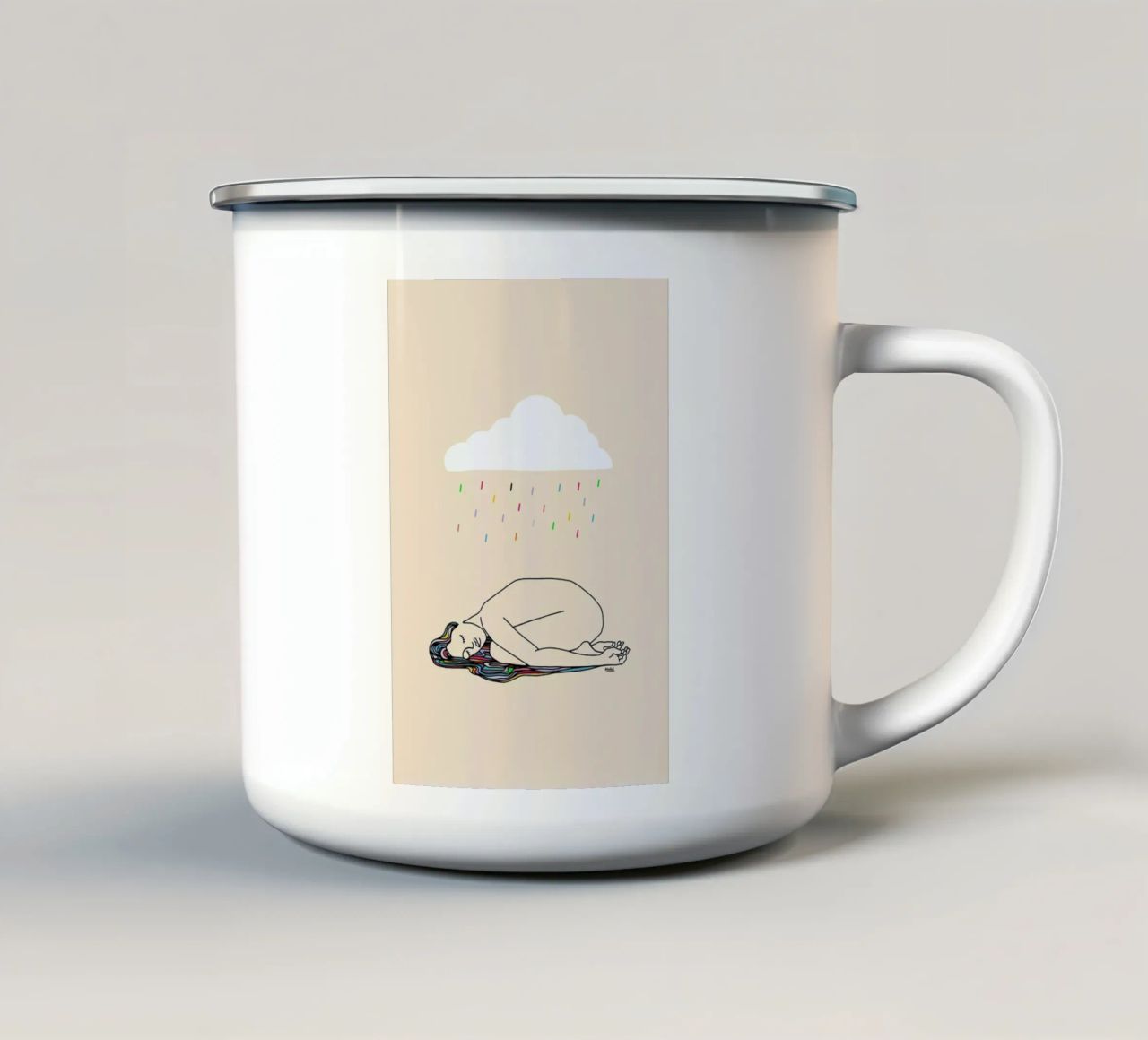 Rain over Me tazza in smalto da Ninhol