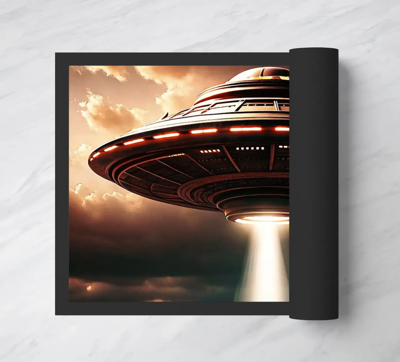 Mysterious UFO Art doormat by rangginangs