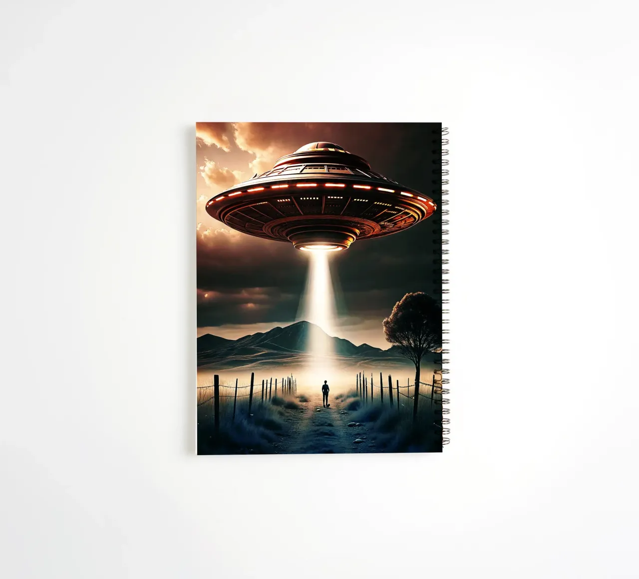 Mysterious UFO Art spiral notebook by rangginangs