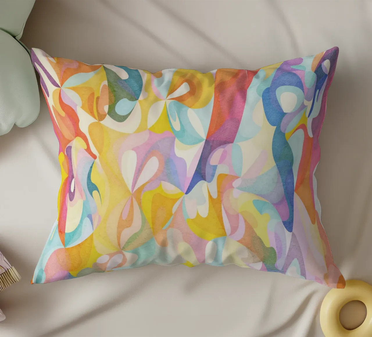 Move and Flow II - Abstract Geometric Pattern decorative cushion by Abstract 888