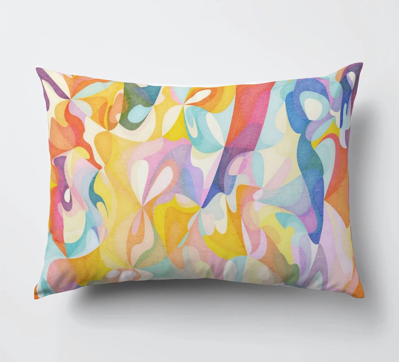 Move and Flow II - Abstract Geometric Pattern decorative cushion by lovely lines