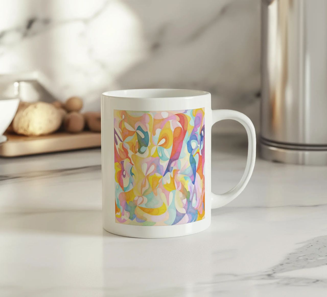 Move and Flow II - Abstract Geometric Pattern ceramic mug by lovely lines