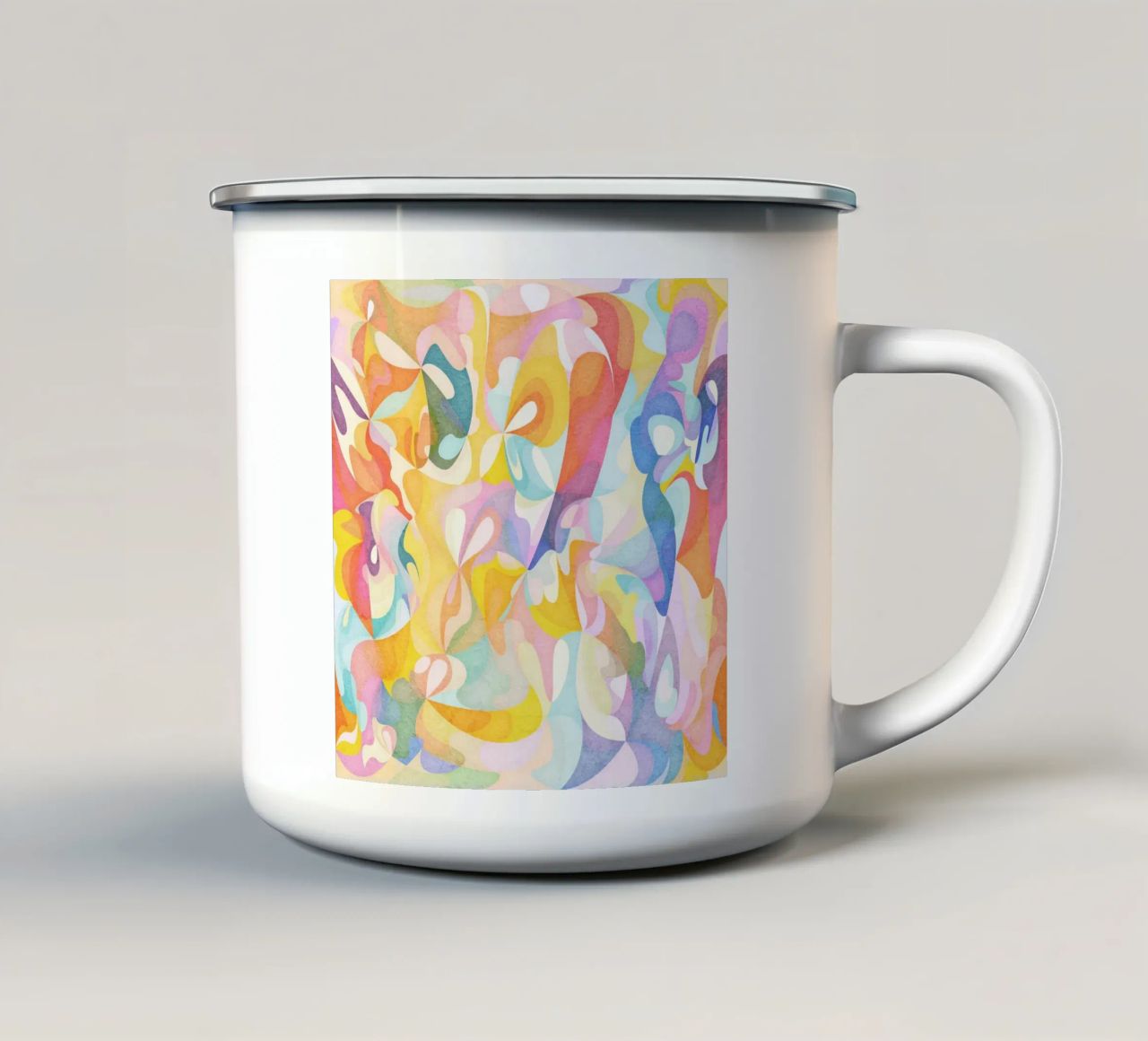 Move and Flow II - Motivo geometrico astratto tazza in smalto da lovely lines