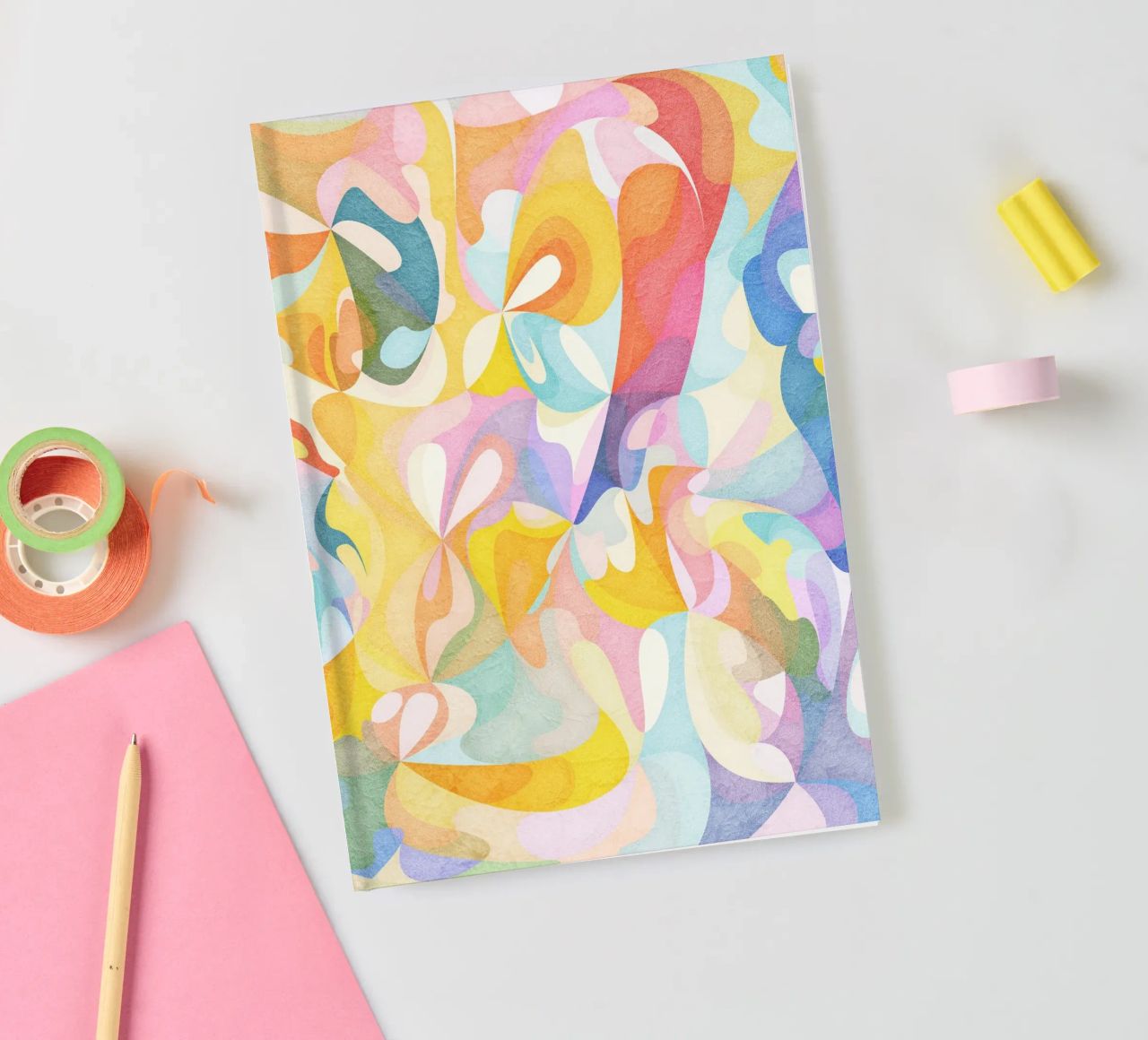 Move and Flow II - Abstract Geometric Pattern notebook by lovely lines
