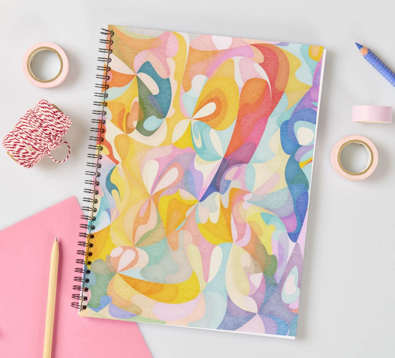 Move and Flow II - Abstract Geometric Pattern spiral notebook by lovely lines