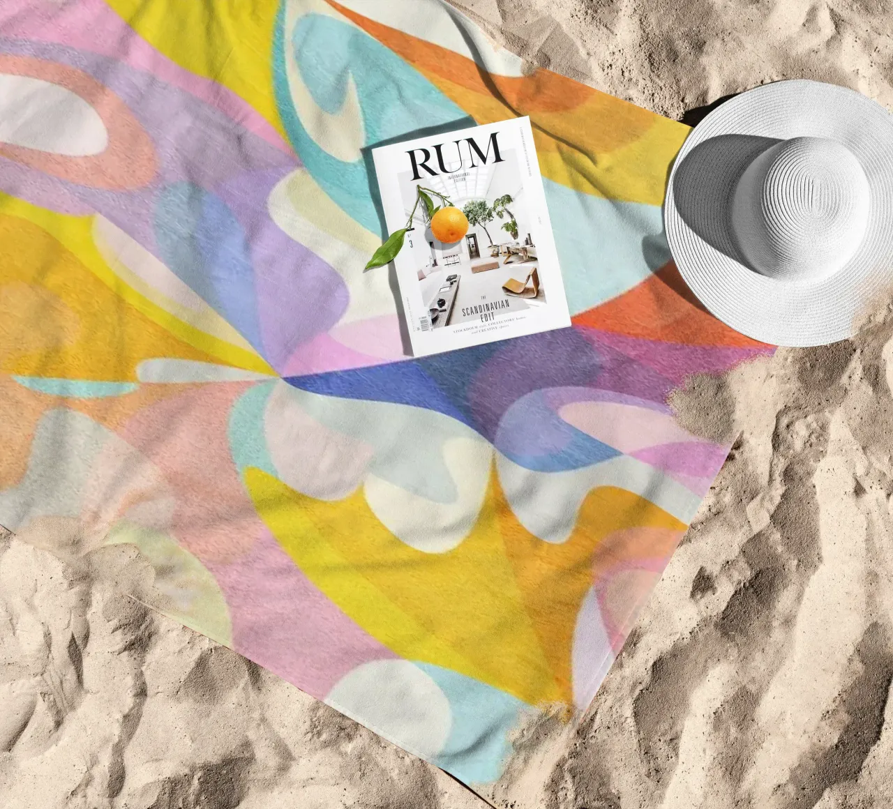 Move and Flow II - Abstract Geometric Pattern beach towel by Abstract 888