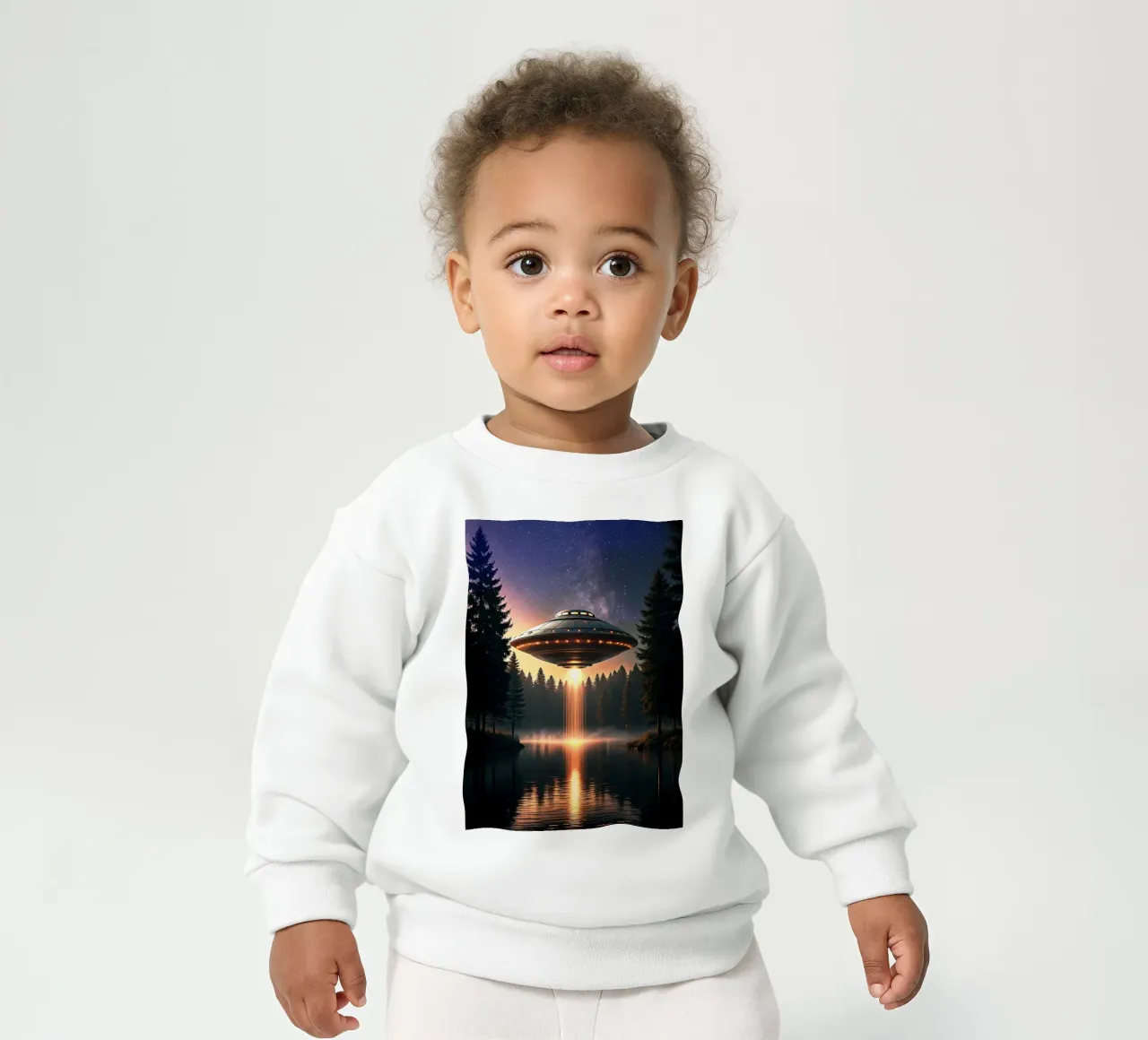 Mysterieuze UFO op de rivier Art baby sweatshirt van rangginangs