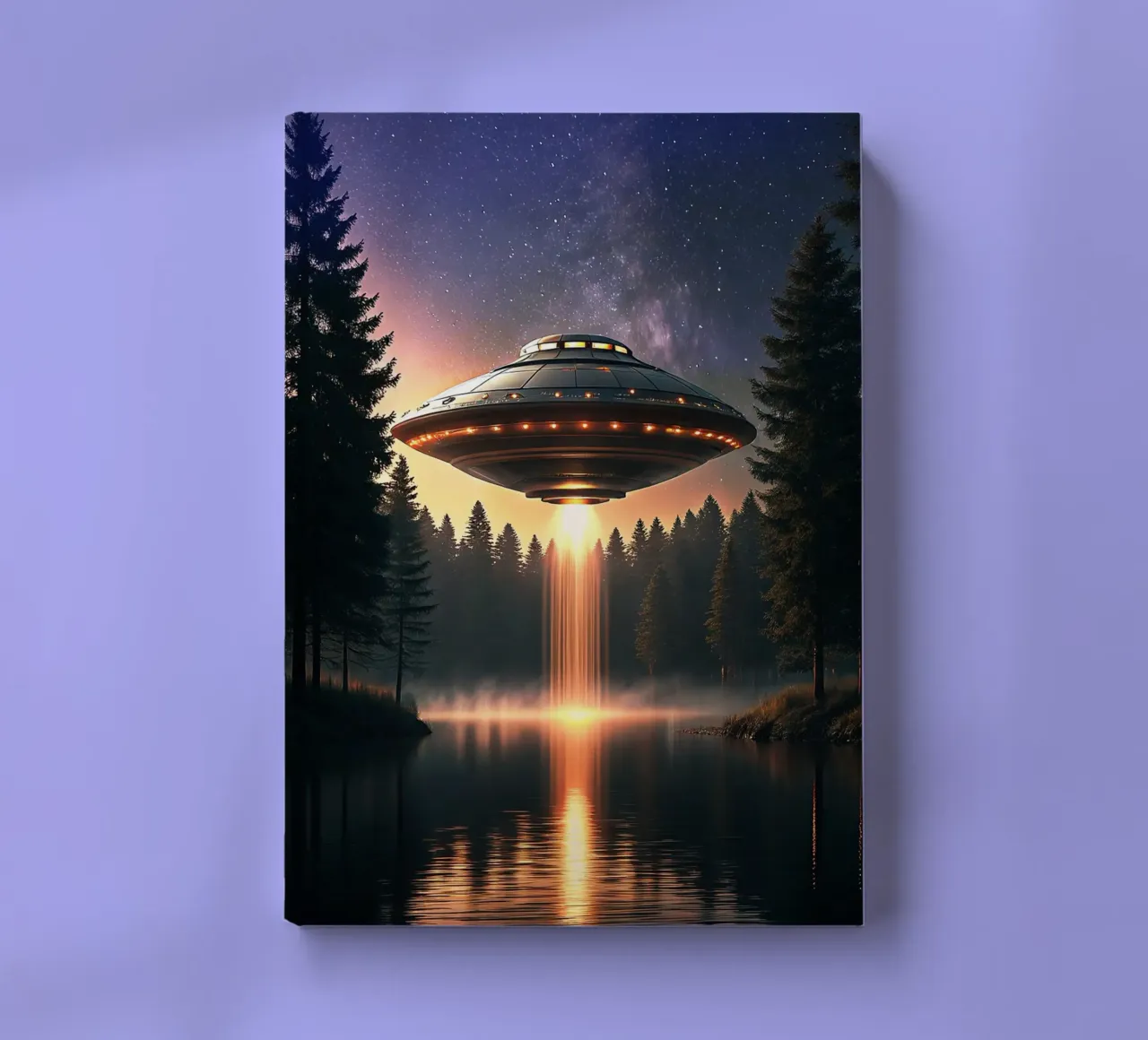 Mysterious UFO on the river Art notebook by rangginangs