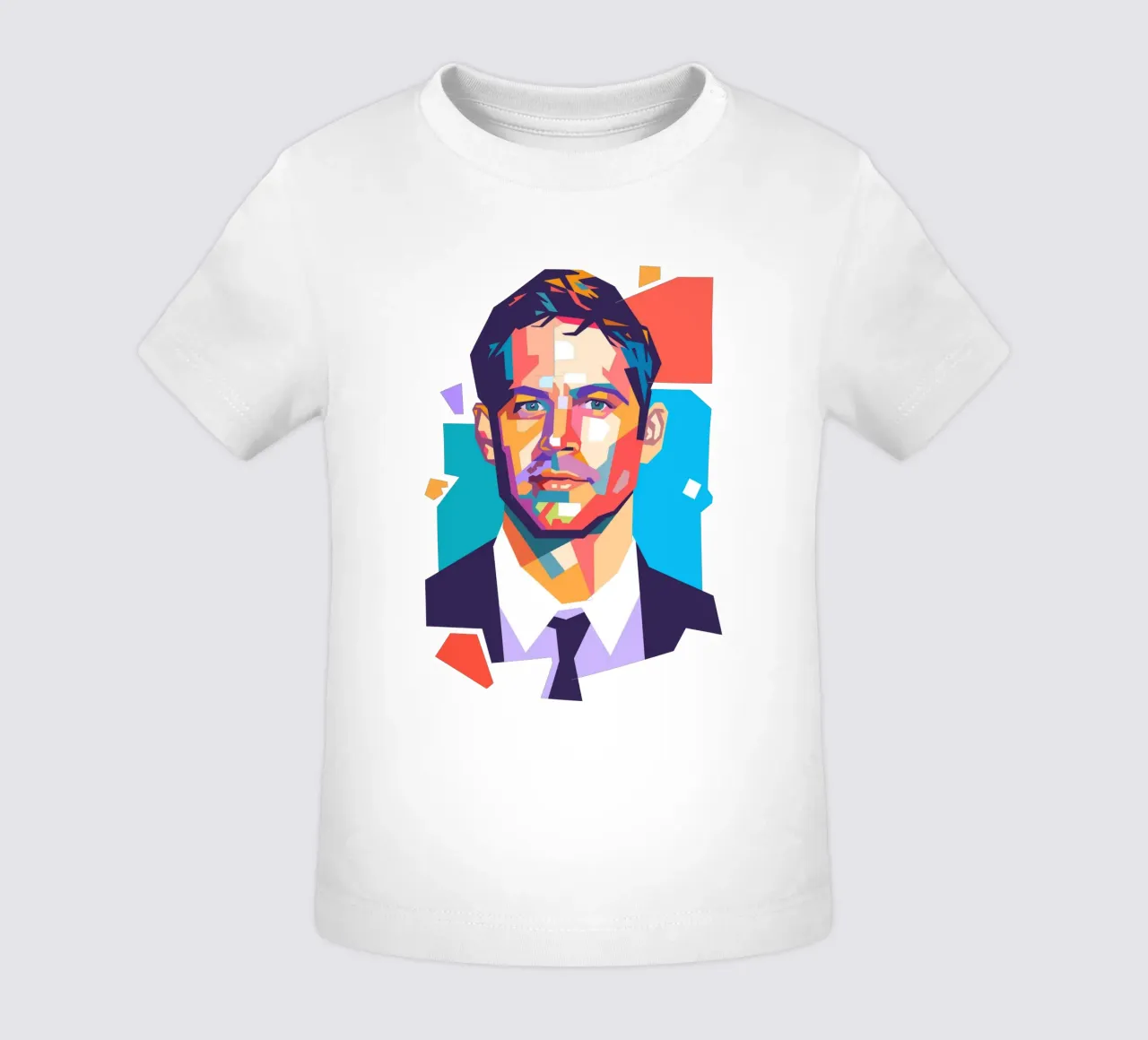 Paul Walker pop art portrait baby t-shirt by Hantamrata