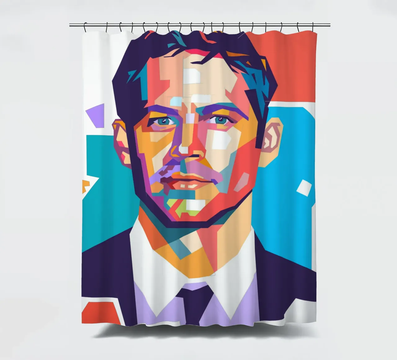 Paul Walker pop art portrait shower curtain by Hantamrata