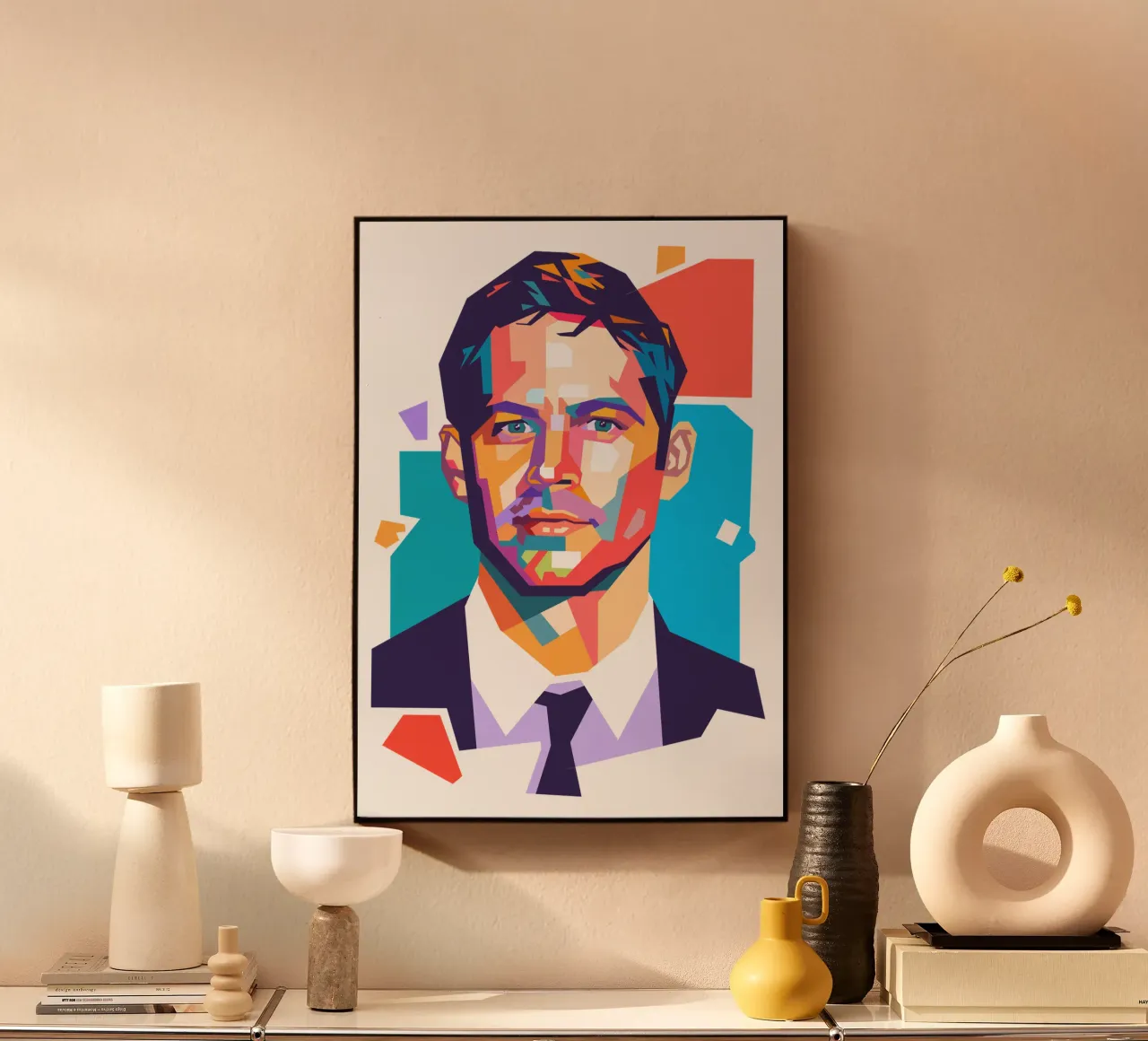Ritratto pop art di Paul Walker alluminio dibond da Hantamrata