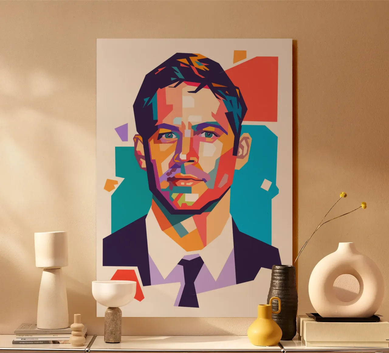 Ritratto pop art di Paul Walker alluminio dibond da Hantamrata