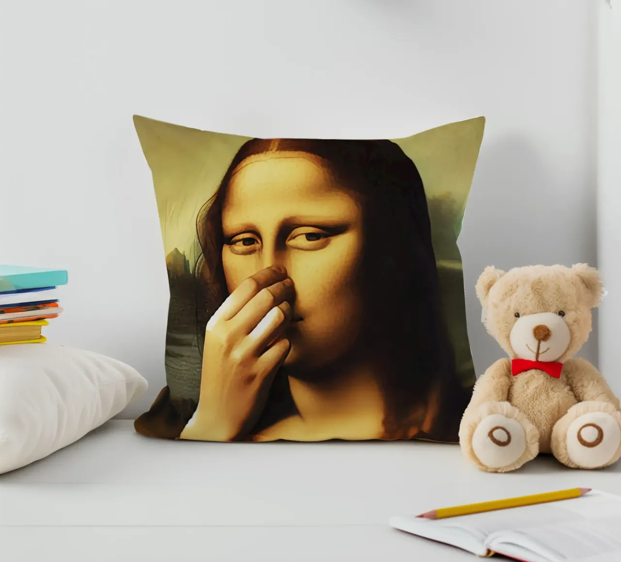 Parodia del bagno Monna Lisa cuscino da rangginangs